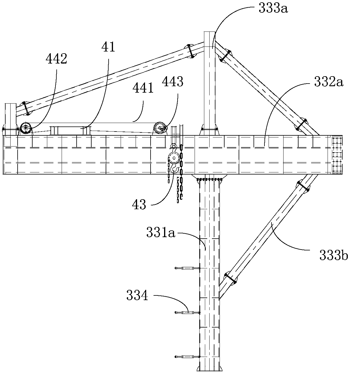 Adjusting type light movable formwork support and steel formwork capable of guaranteeing tightness of joint of new concrete and old concrete of lock chamber