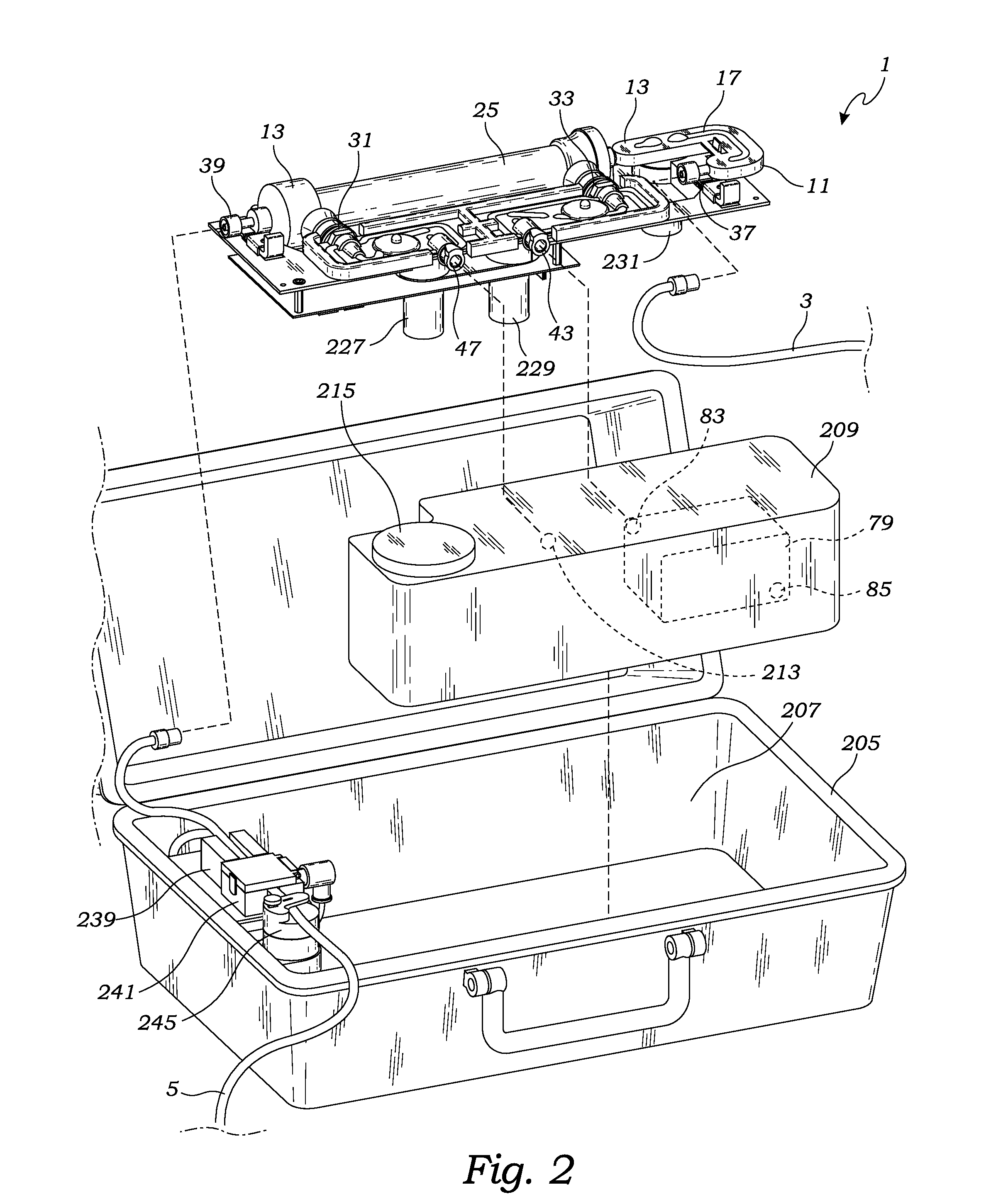 Portable hemodialysis assembly with ammonia sensor