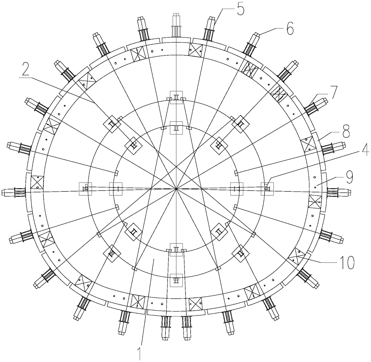 Horizontal loading test system and method for bearing capacity performance of U-shaped shield duct piece structure