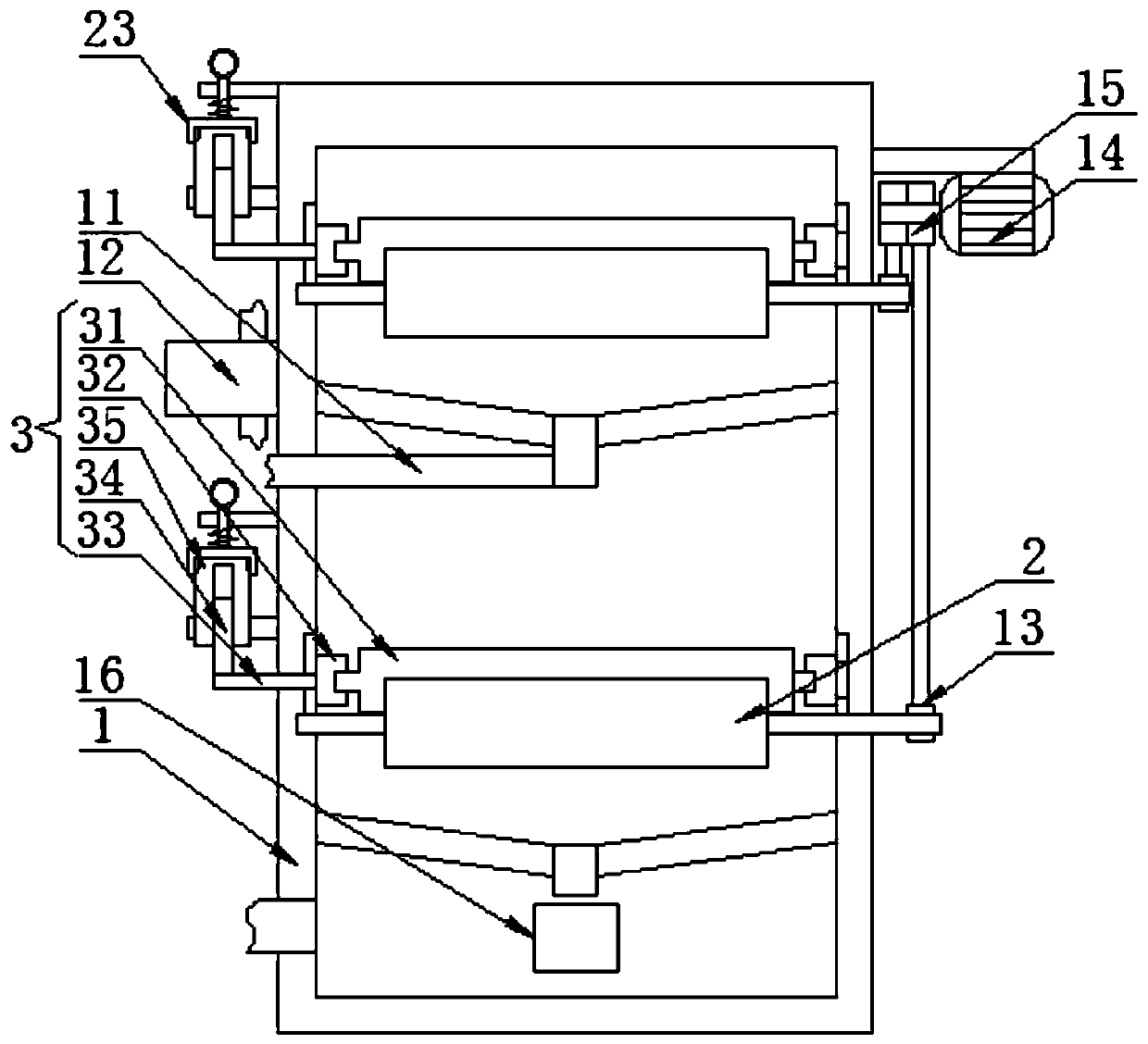 Efficient shearing device for textile fabric production and working method thereof