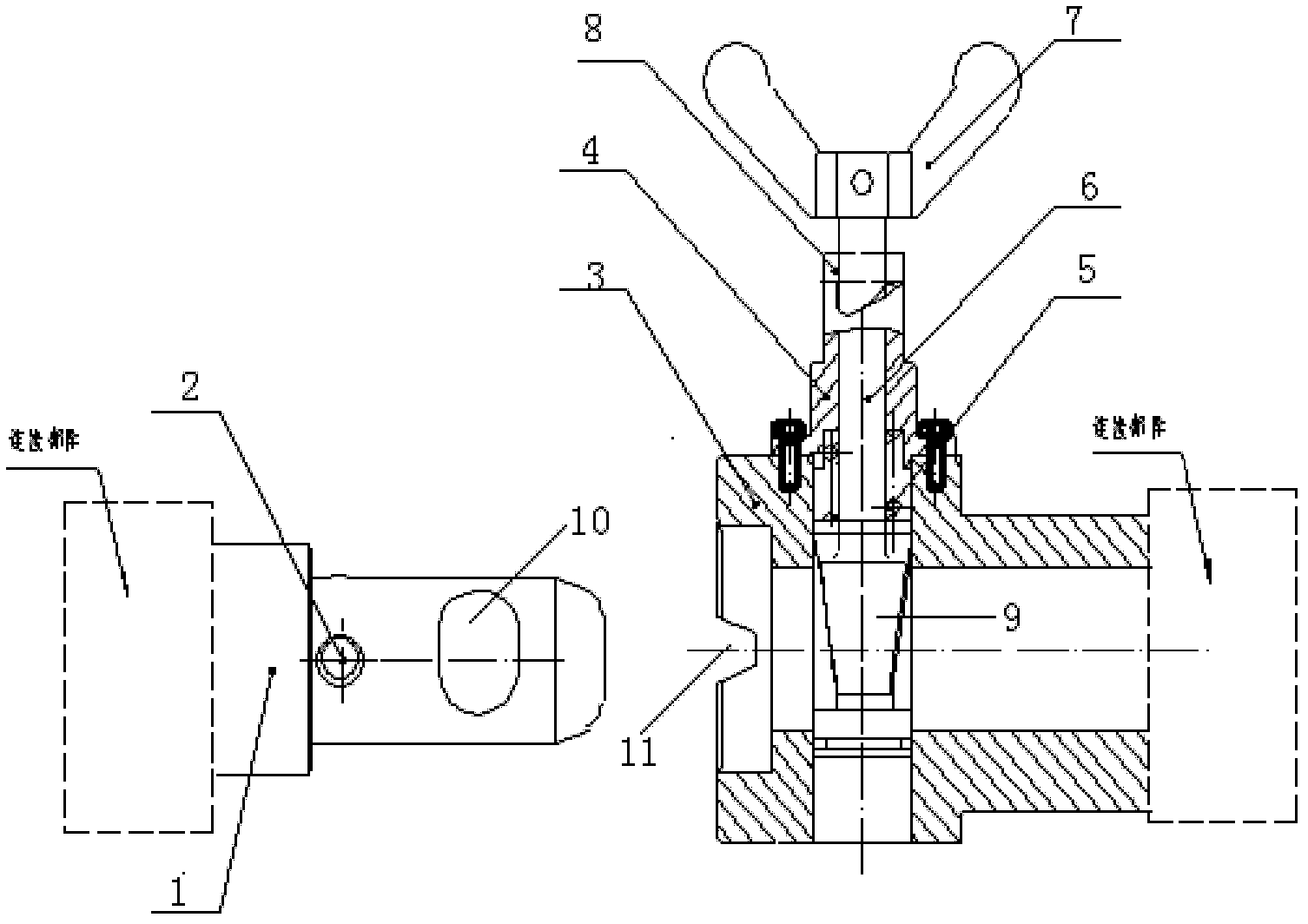 Detachable axial-butting and quick-locking mechanism