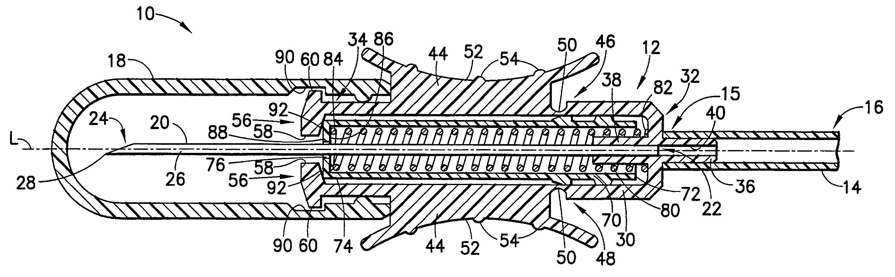 Forward-shielding blood collection set