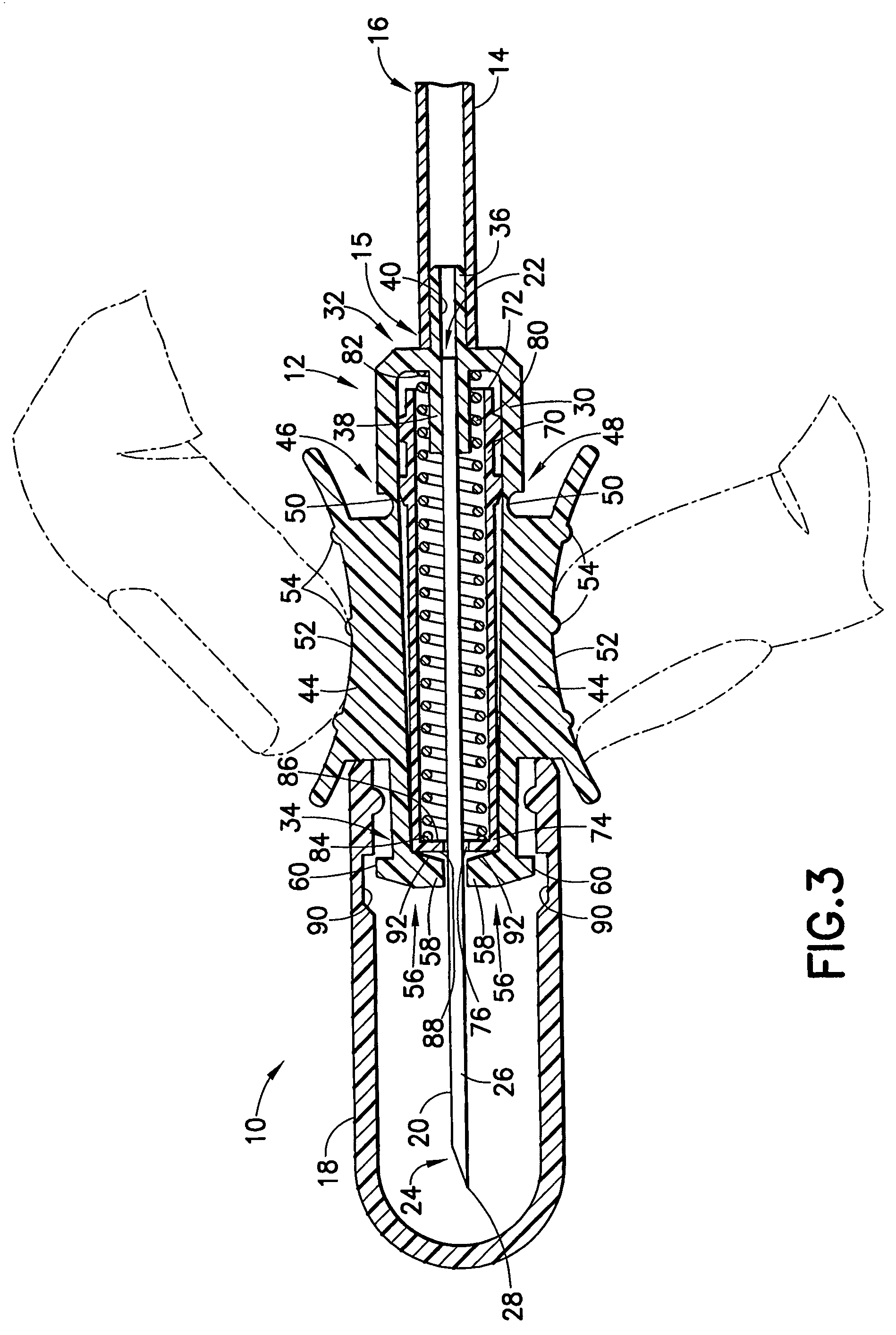 Forward-shielding blood collection set