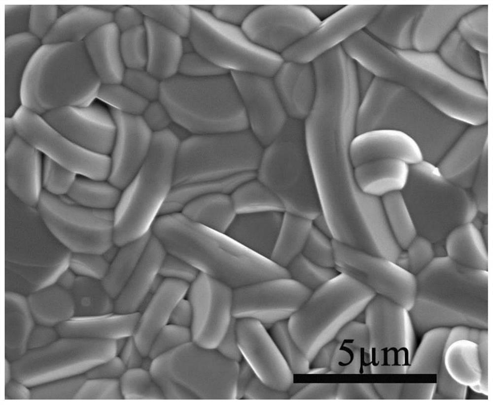 Rare-earth-doping-free high-Curie-temperature piezoelectric ceramic element and preparation method thereof