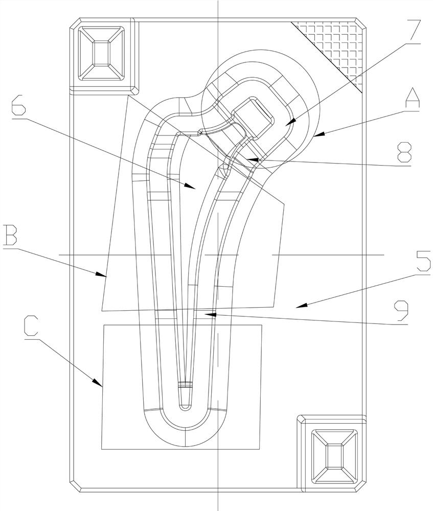 Forging method for alloy femoral component forged part