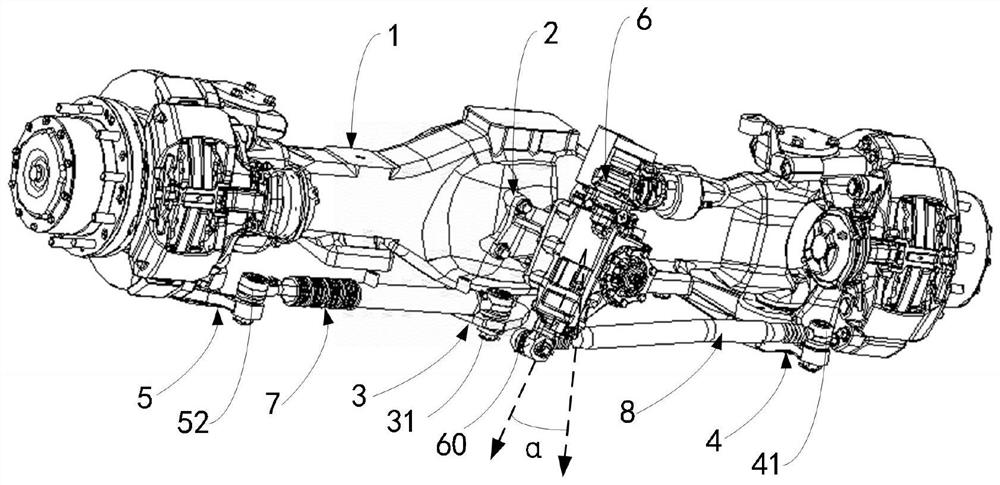 Front axle assembly of vehicle steering system and vehicle steering system