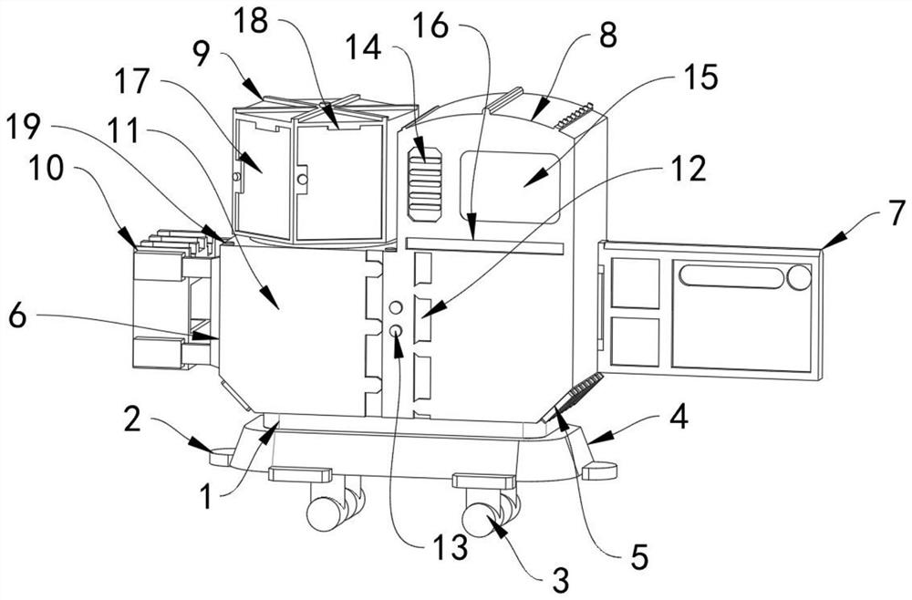 Medical intelligent ward placement cabinet and use method thereof