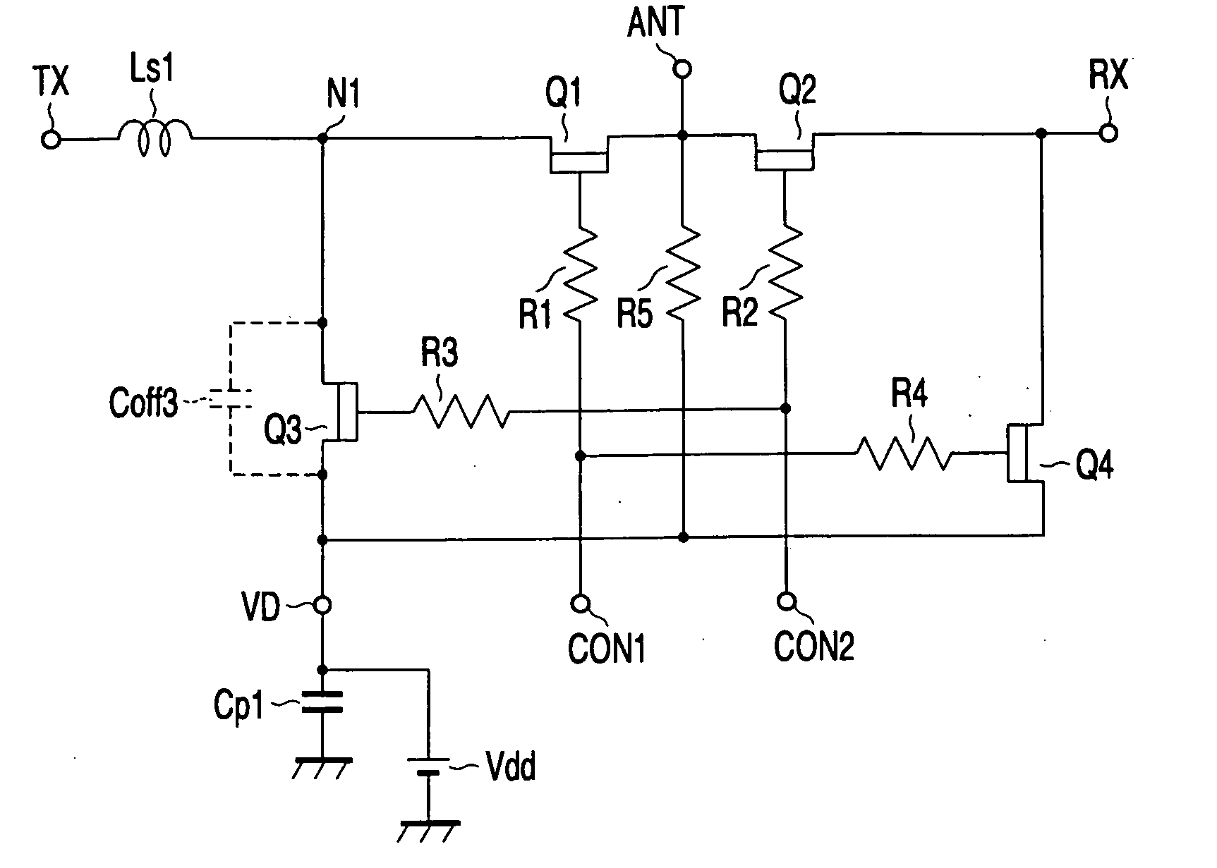 High-frequency switch circuit and high-frequency transmitting/receiving apparatus