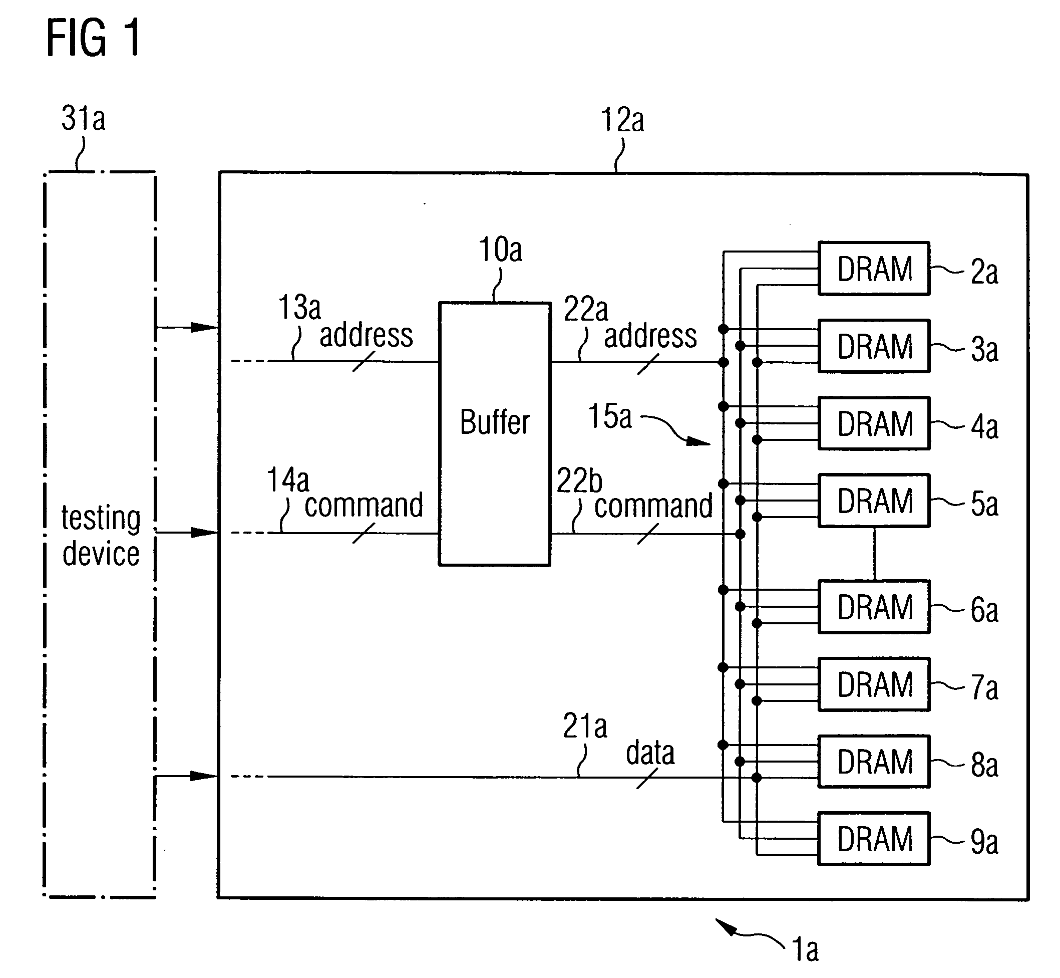 Semi-conductor component, as well as a process for the in-or output of test data