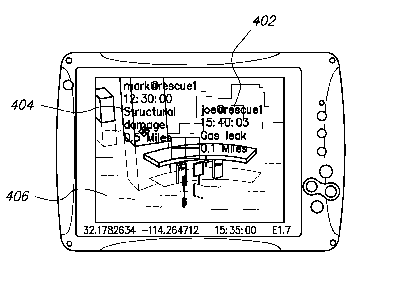 Location based wireless collaborative environment with a visual user interface