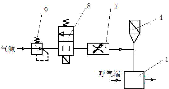 Breathing machine sampling pipe water removing method and device