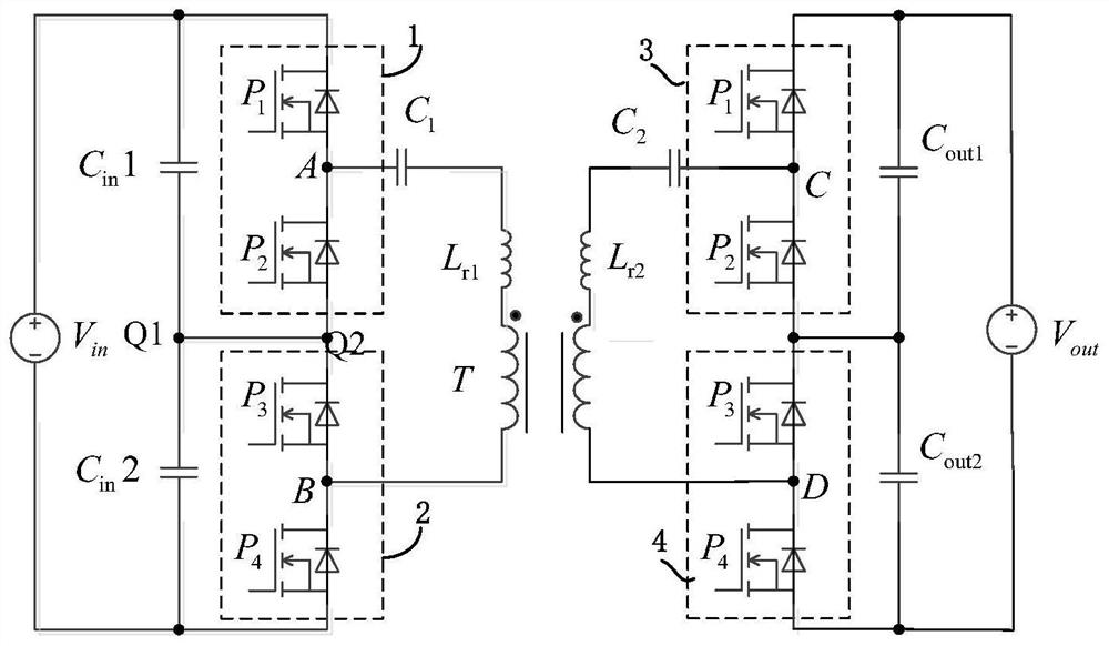 Triple phase shift control method and control device of dual active bridge circuit