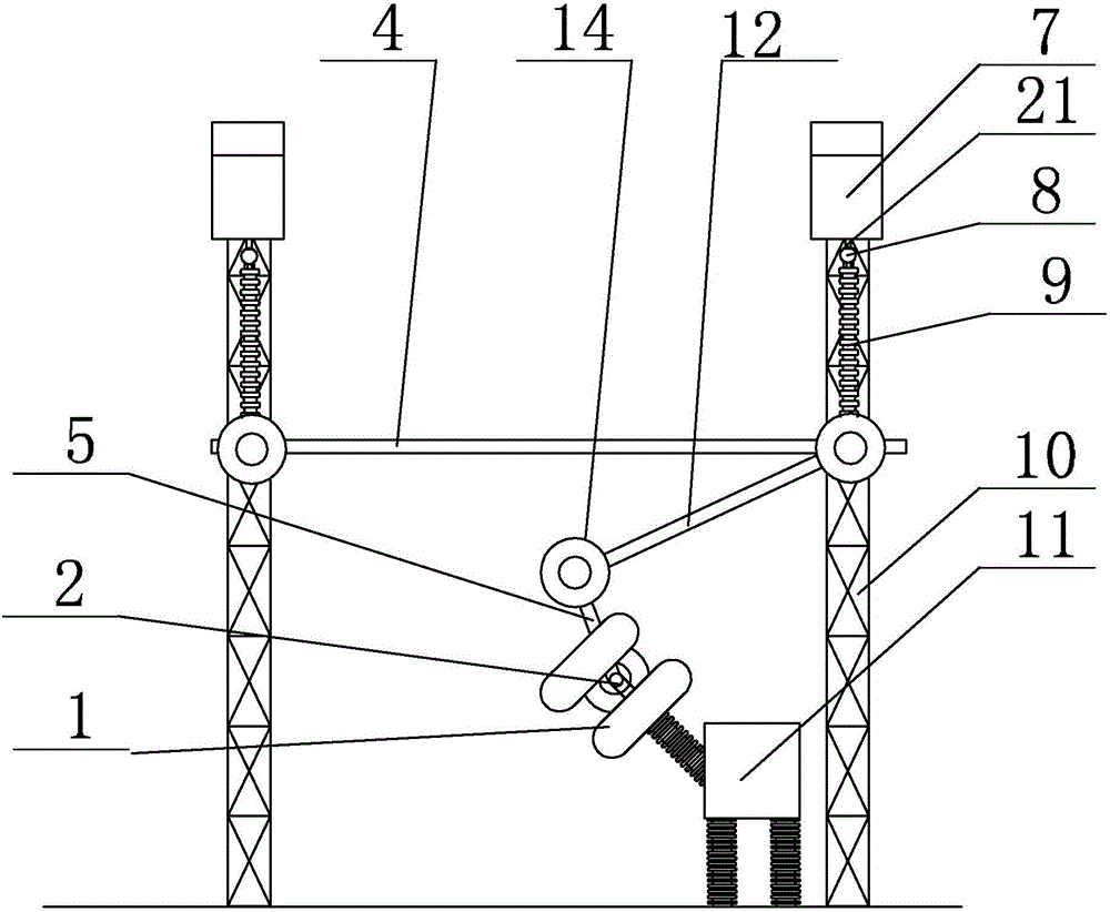 A movable power transmission device for high-voltage test bus