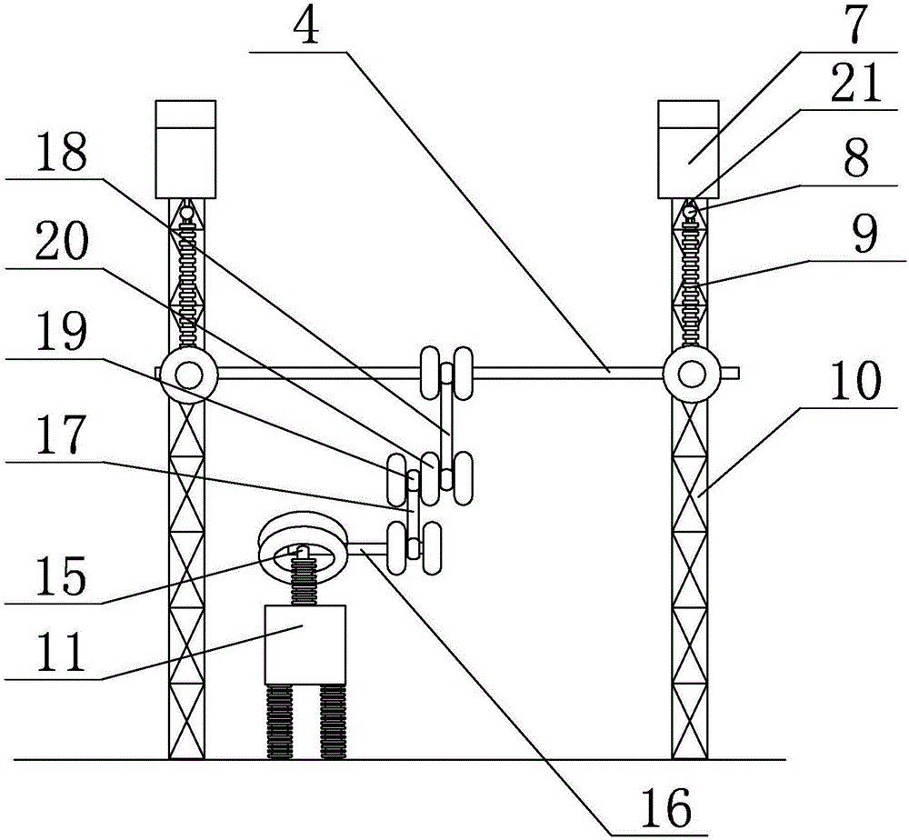 A movable power transmission device for high-voltage test bus