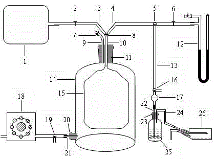 Quantitative gas mixing and speed-controlled delivery method and device based on water-gas replacement technology