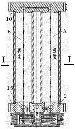 Air compressor heatless adsorption air drying method and modular air dryer