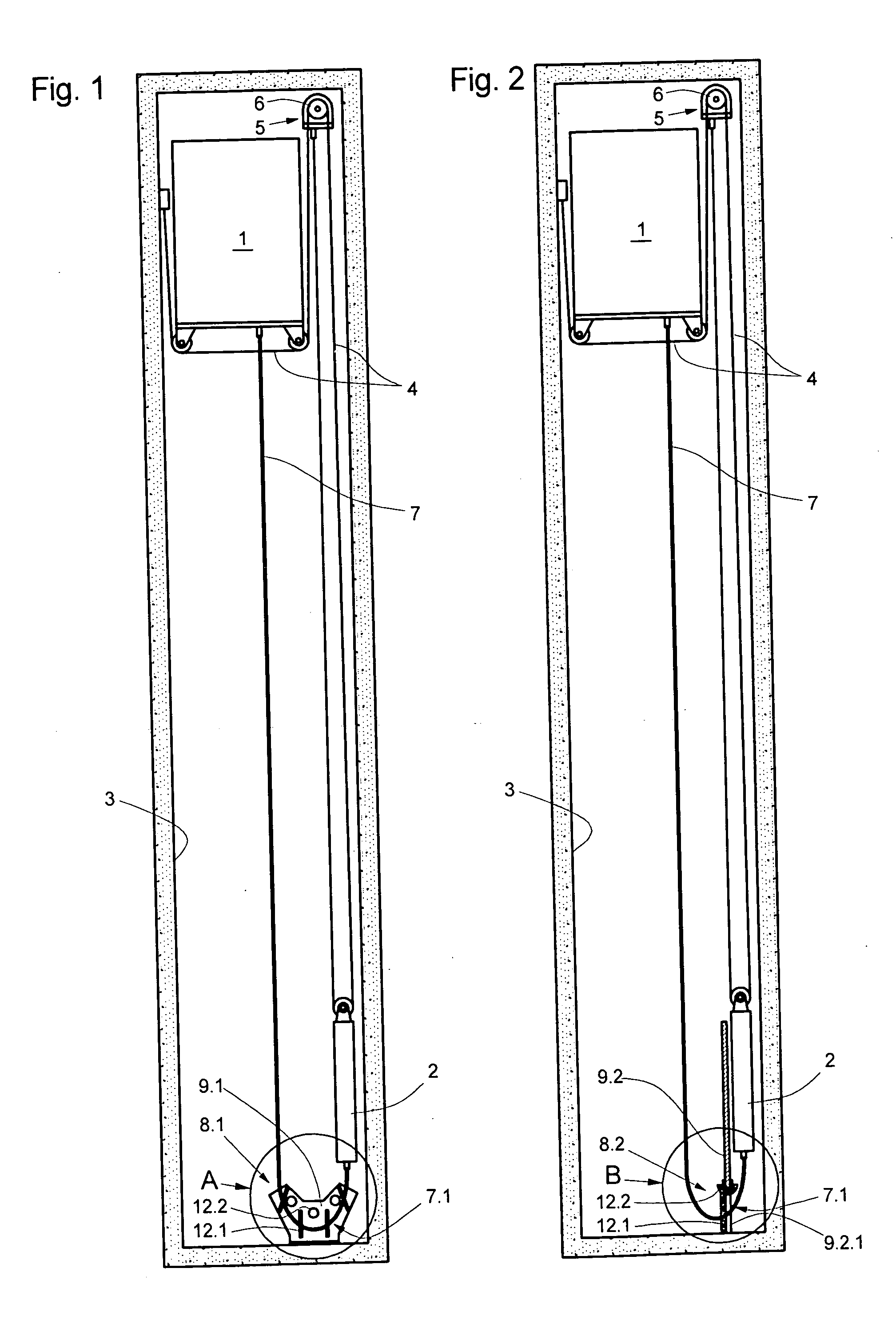 Elevator installation with compensating-means guide