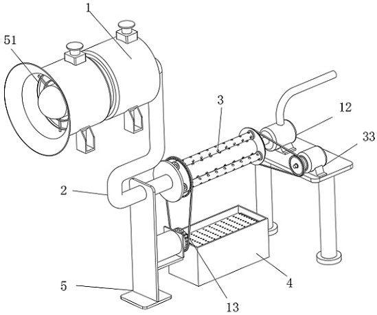 A metal mine underground ventilation device