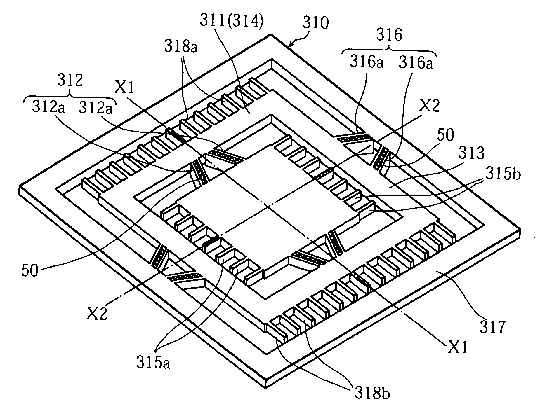 Micro-oscillating element provided with torsion bar