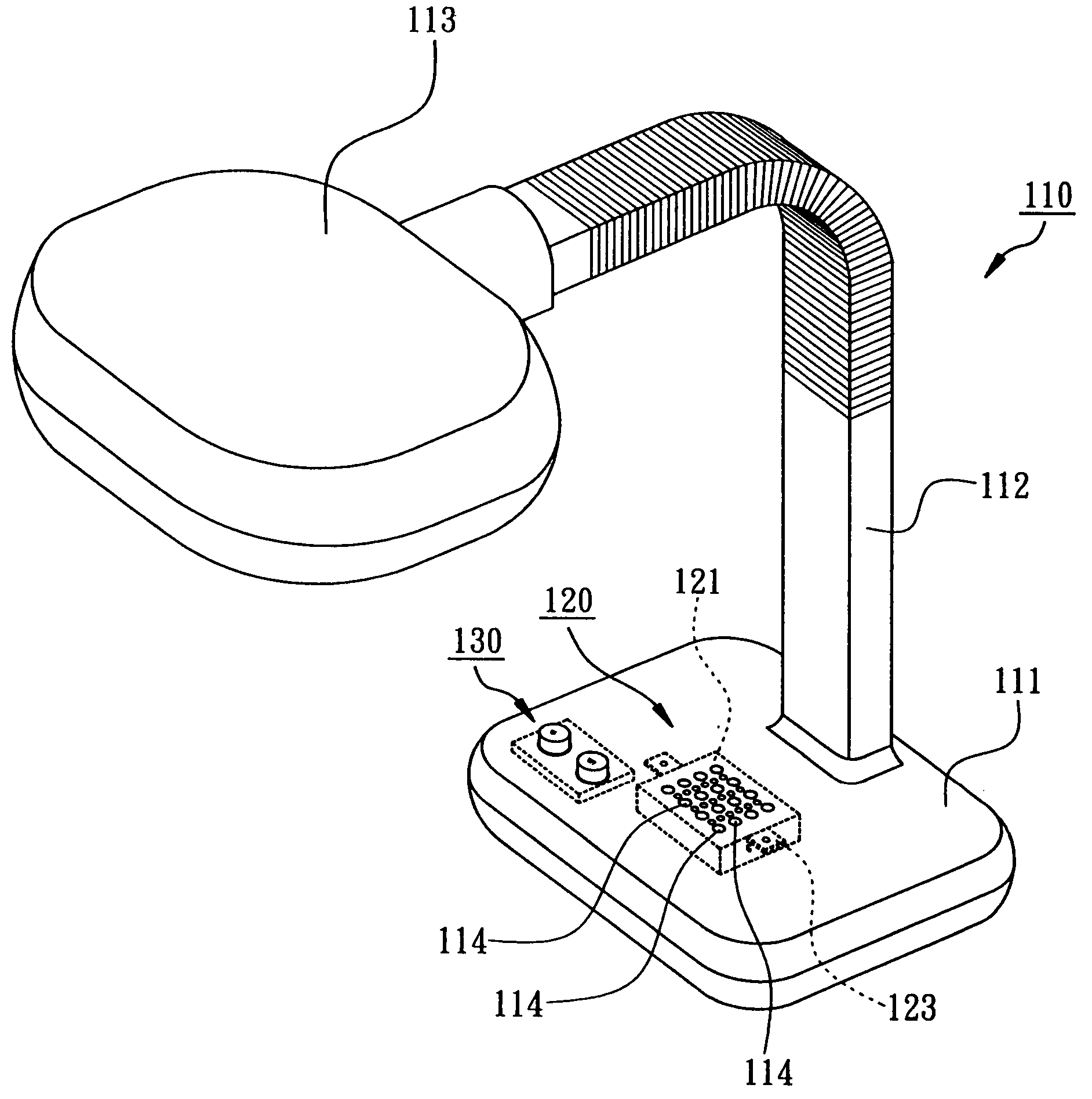 Desk lamp with function of generating negative ions