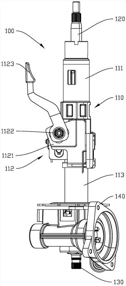 Electric power steering pipe column sub-assembly snap spring embedding mechanism