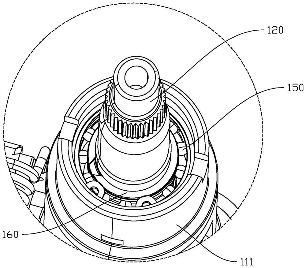 Electric power steering pipe column sub-assembly snap spring embedding mechanism