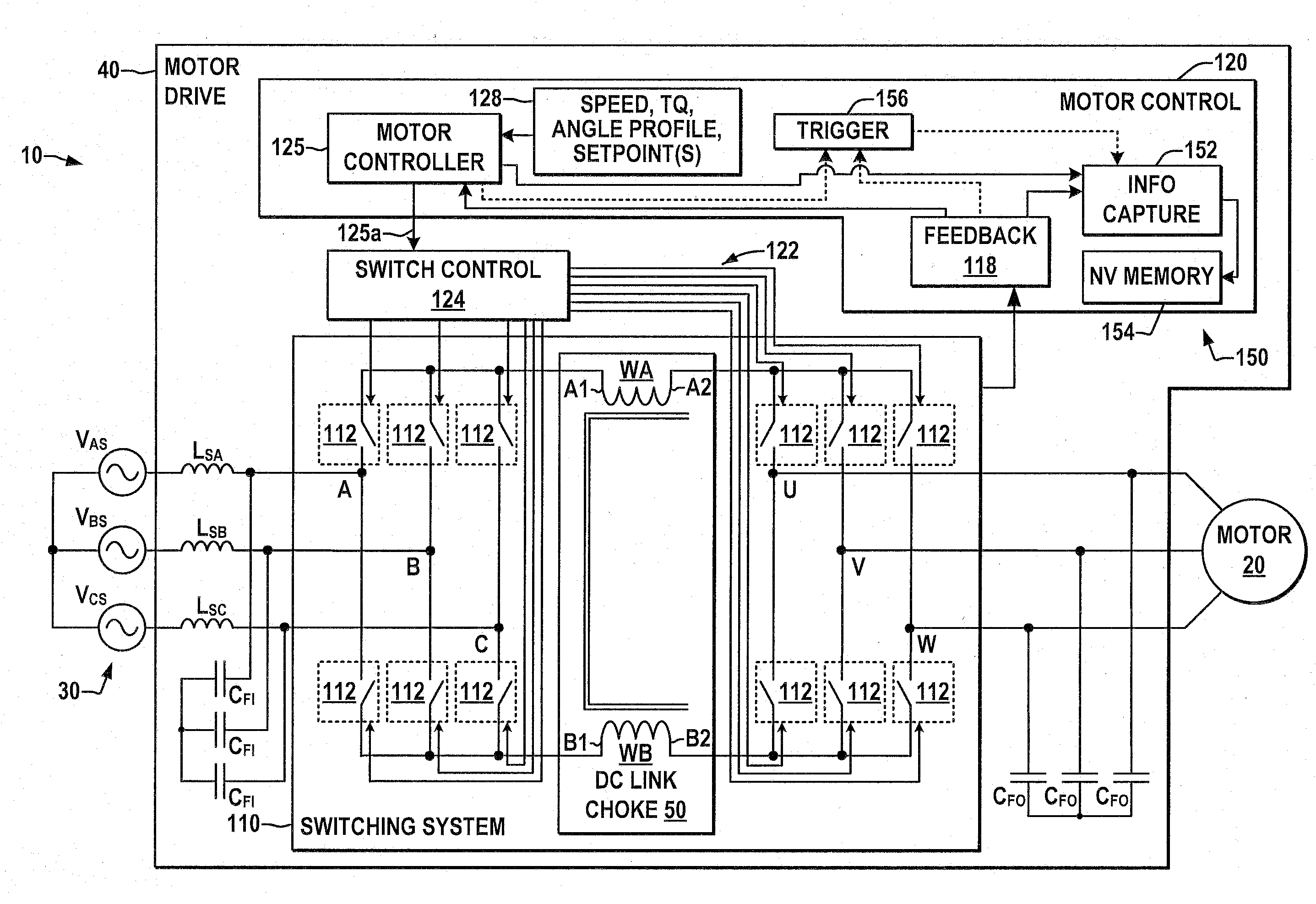 Methods and system for motor drive information capture