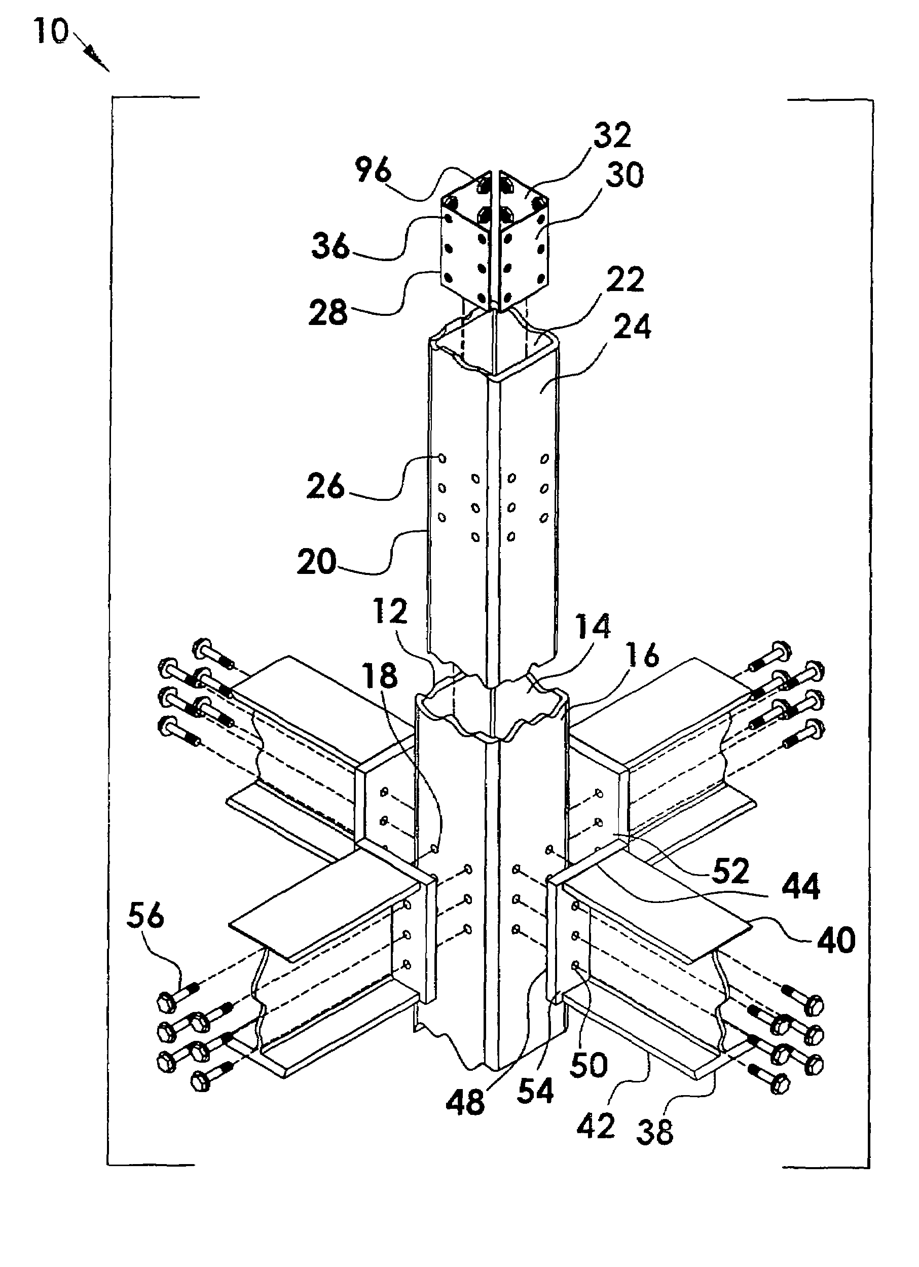 Moment-resistant building column insert system and method