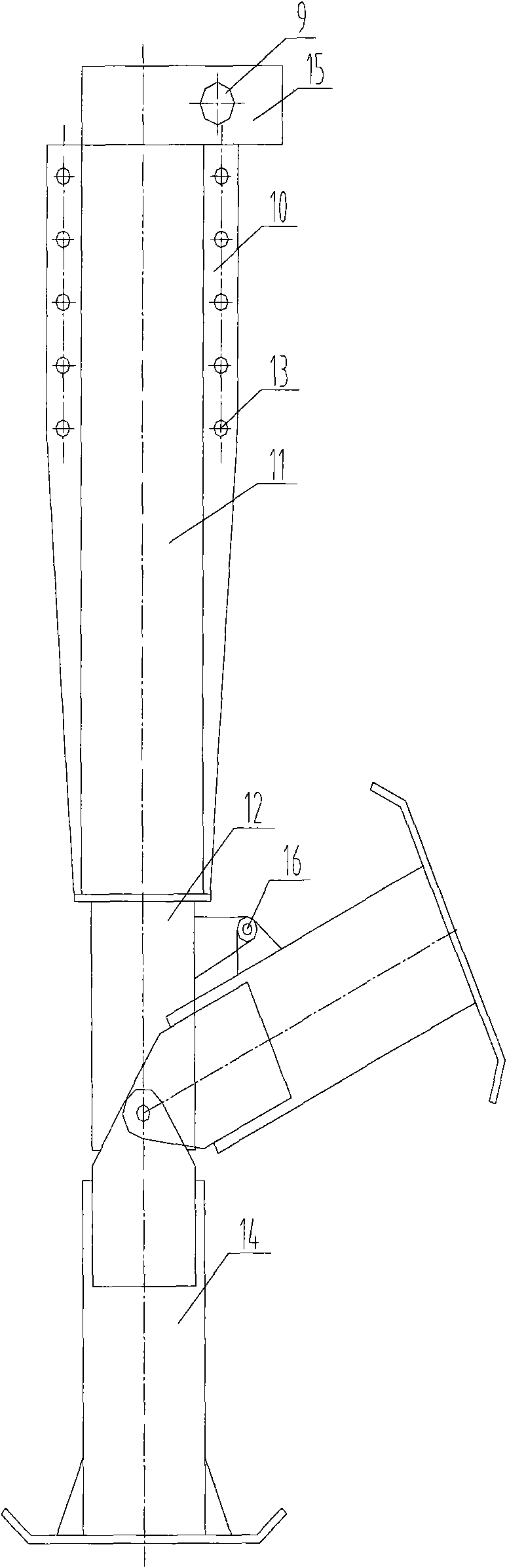 Support leg for semitrailer