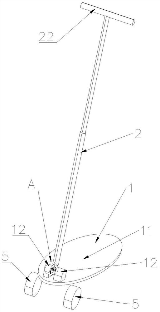 High-stability skateboard with rod