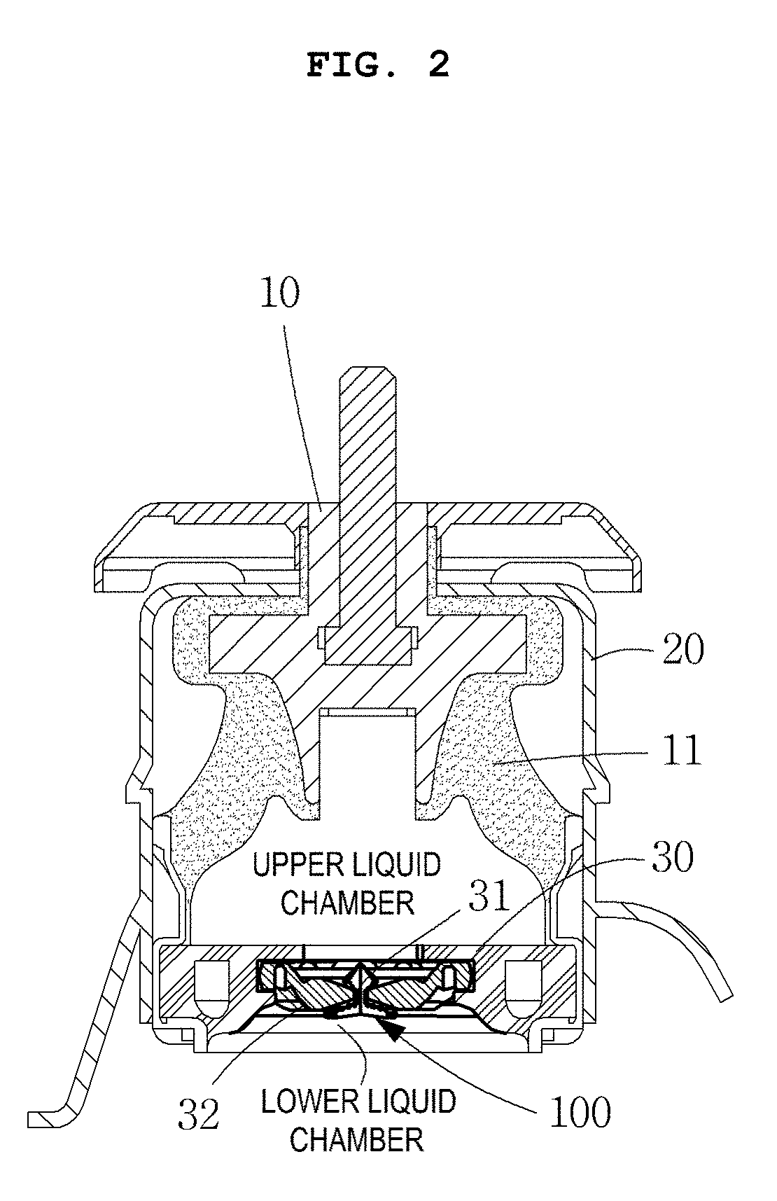 Hydraulic mount having unidirectional damping membrane