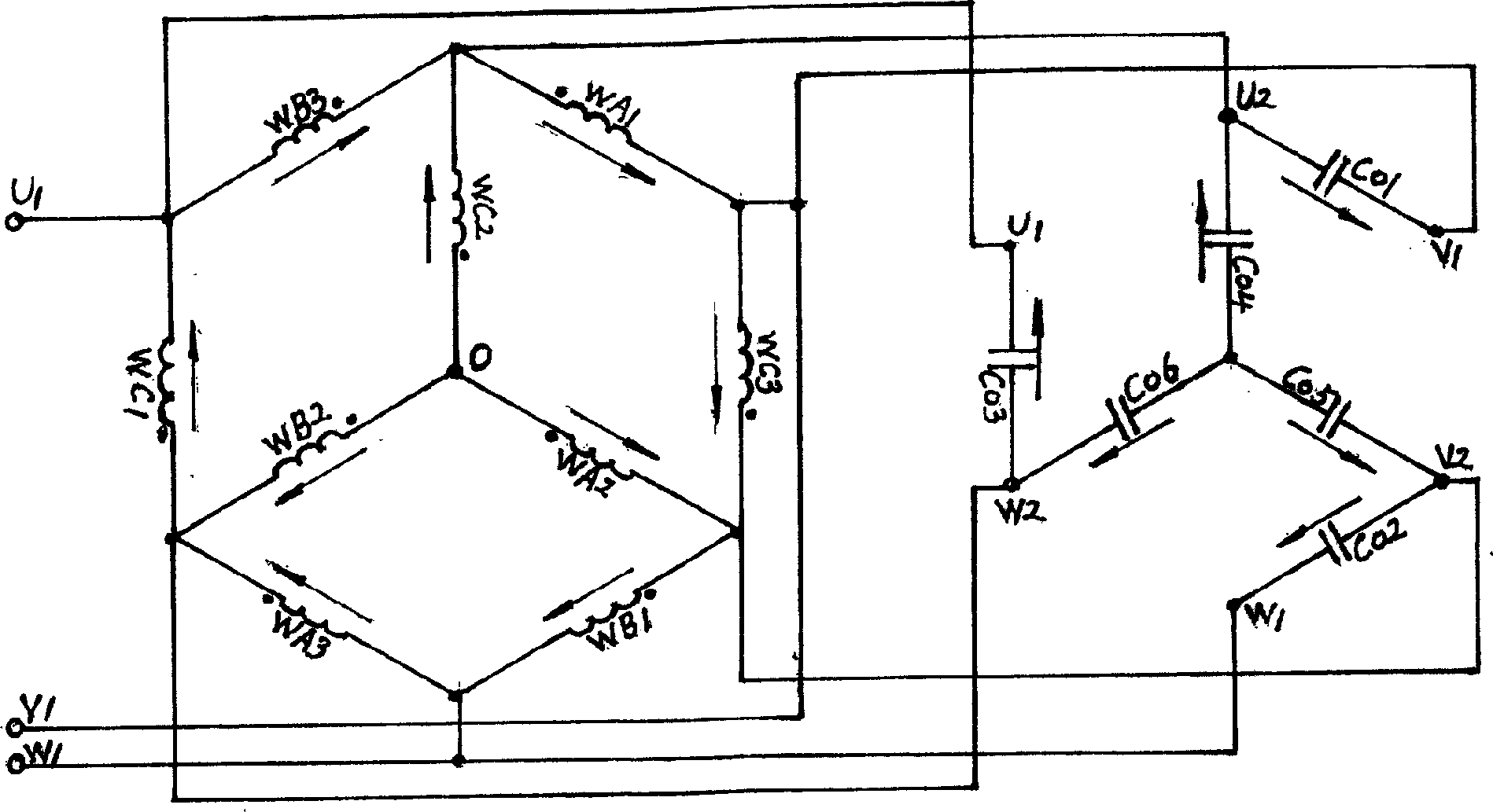 Internal compensation method of A.C motor and its winding connection method