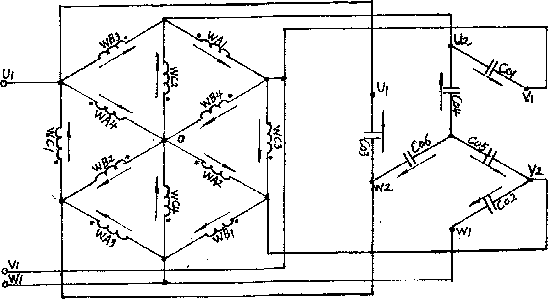 Internal compensation method of A.C motor and its winding connection method