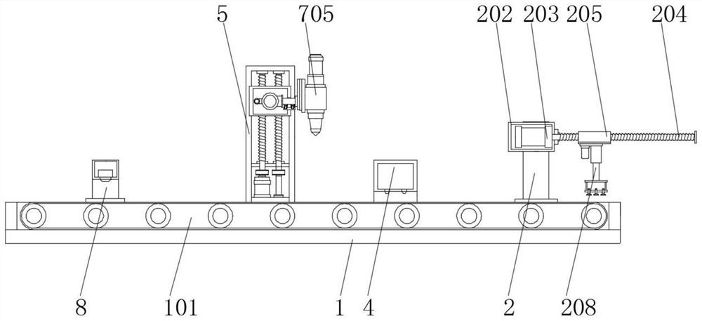 Cutting machine with detection structure for electronic material processing