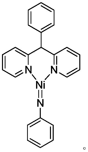 Nickelous imine complex with nickel nitrogen double-bond structure and preparation and application of nickelous imine complex