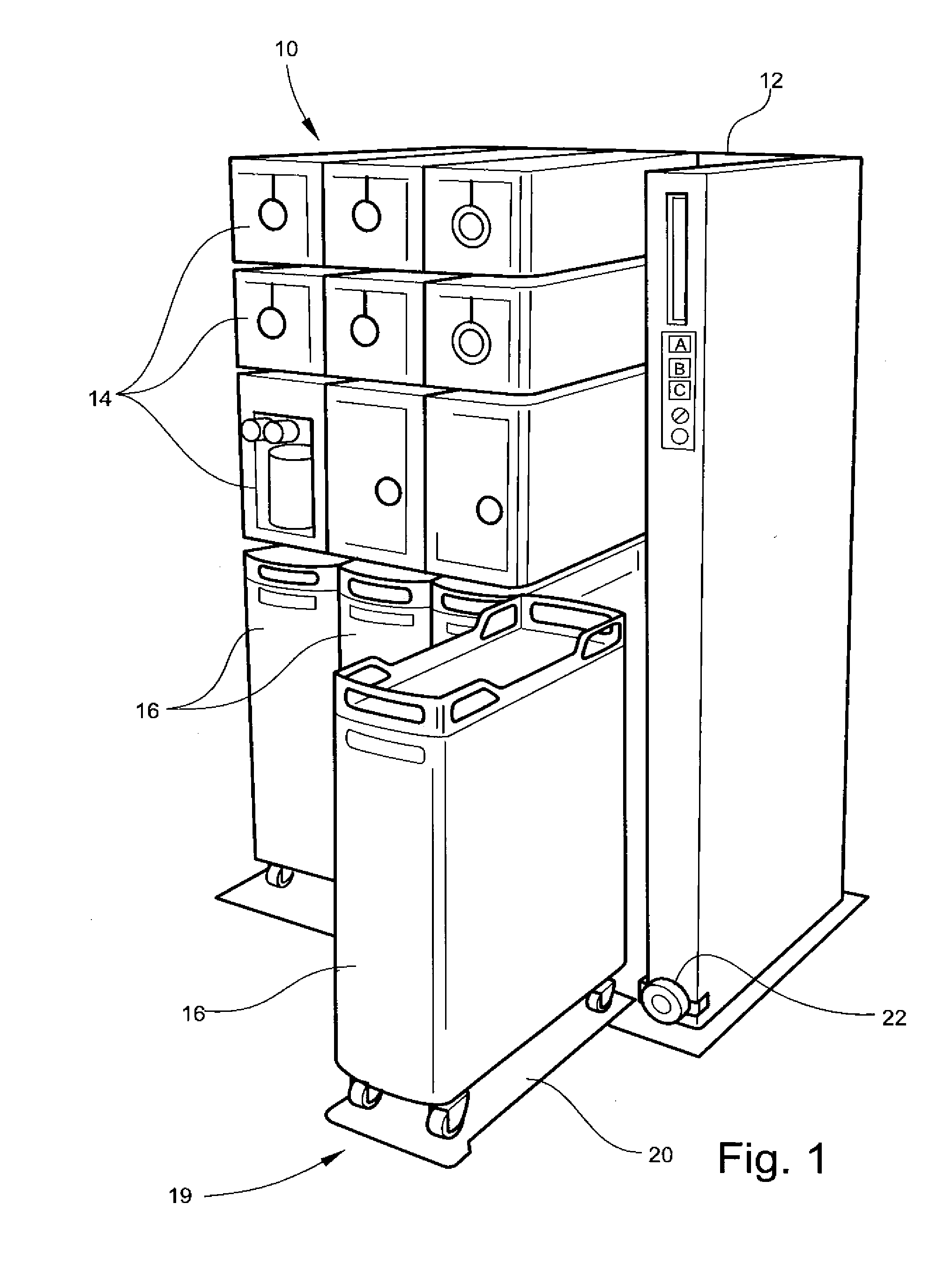 Galley unit with cart lift for elevated cart storage