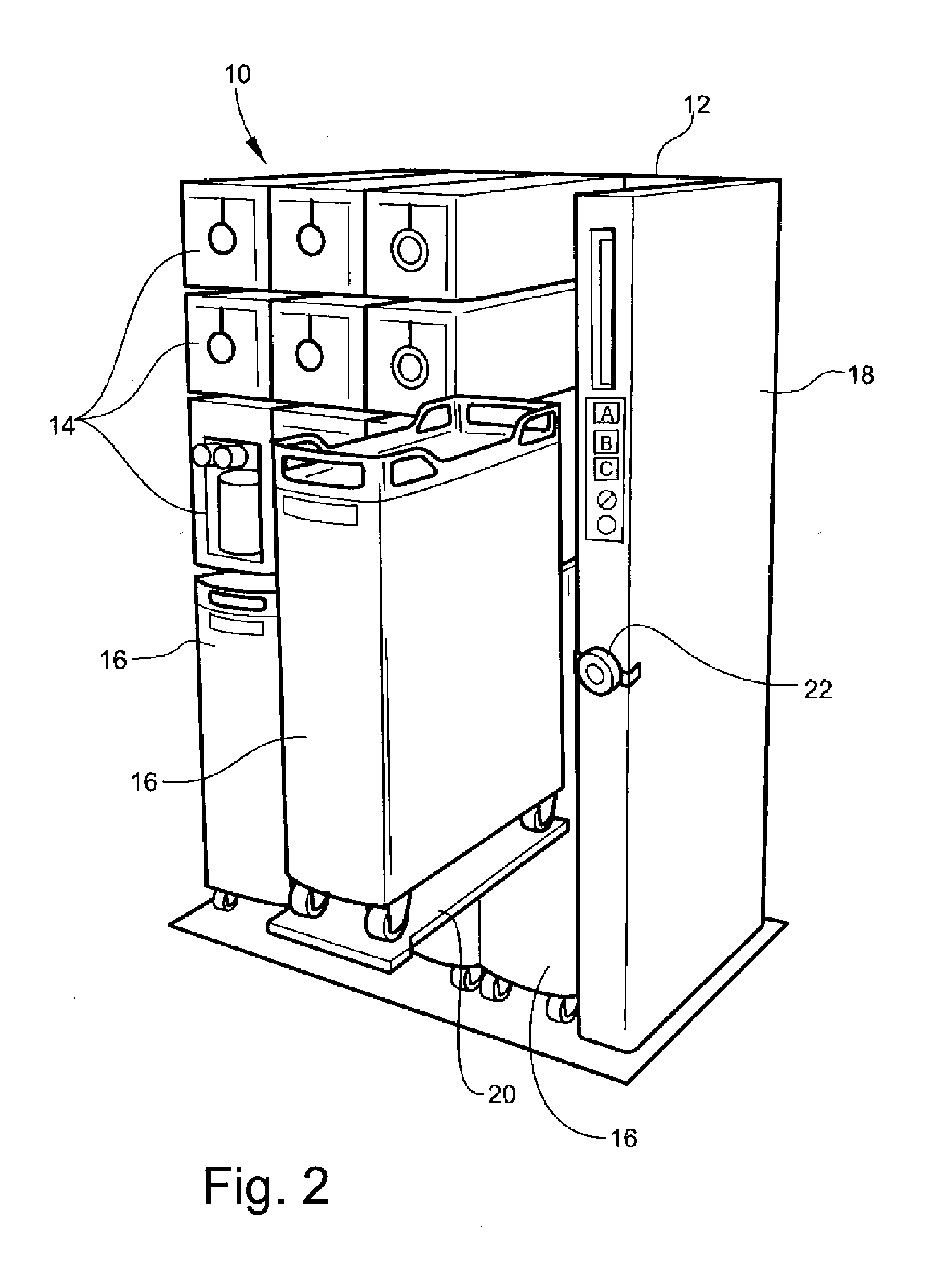 Galley unit with cart lift for elevated cart storage