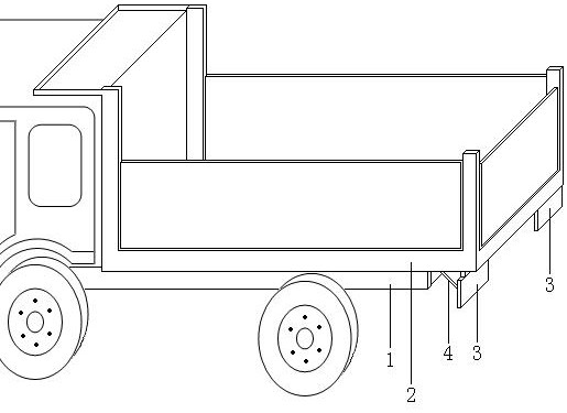 Tail lamp folding bracket of dump truck