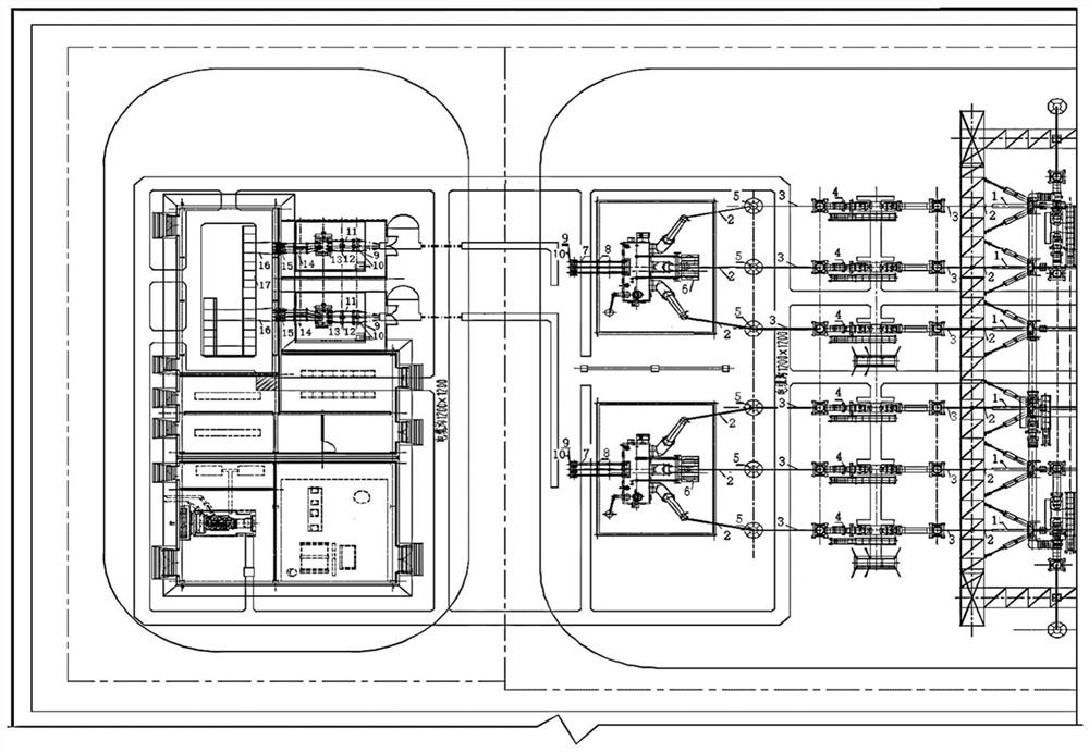 Transformer substation high-voltage bus two-stage voltage reduction power taking method and station power wiring structure