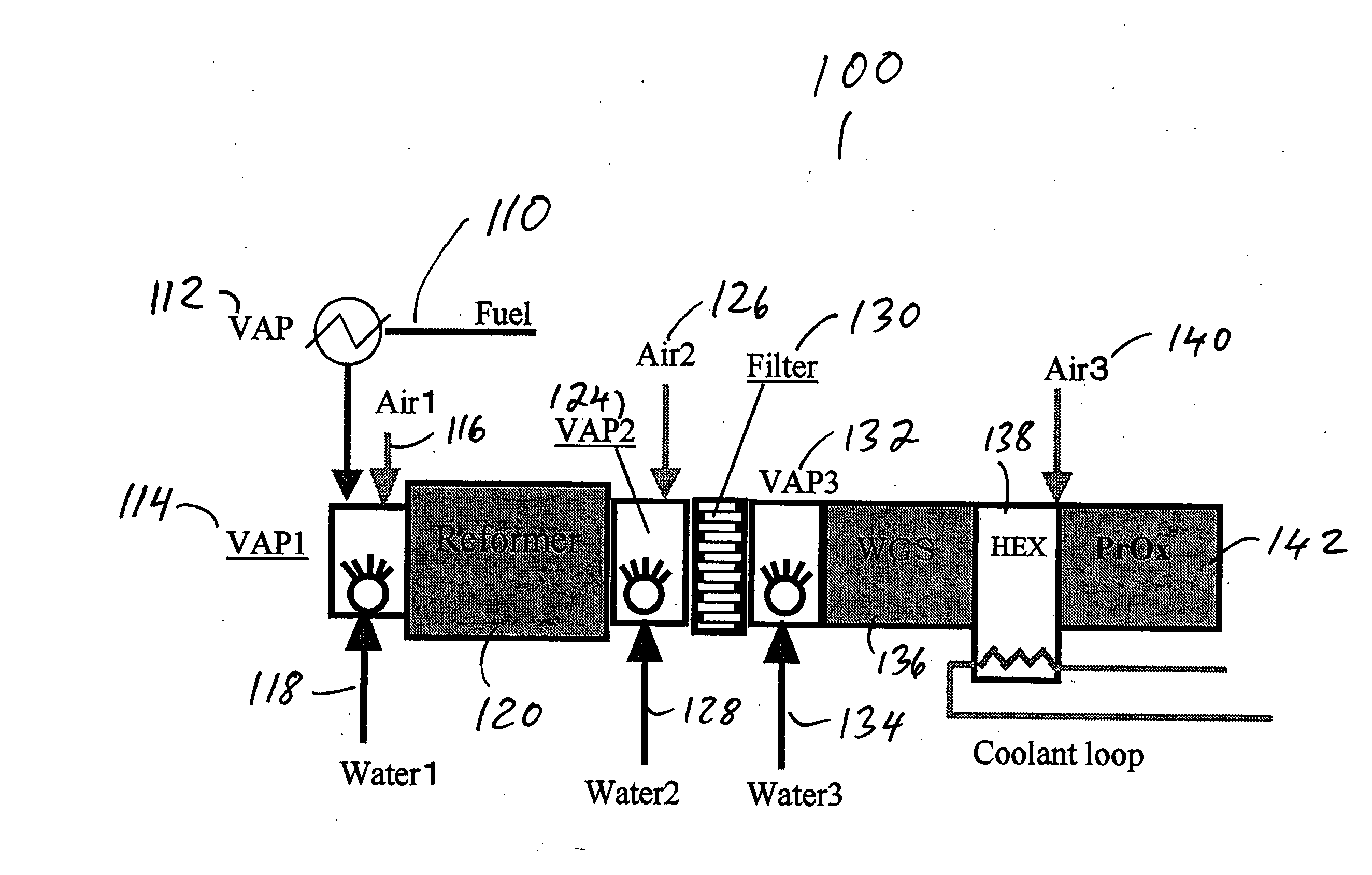 Fuel processing system for reforming hydrocarbon fuel