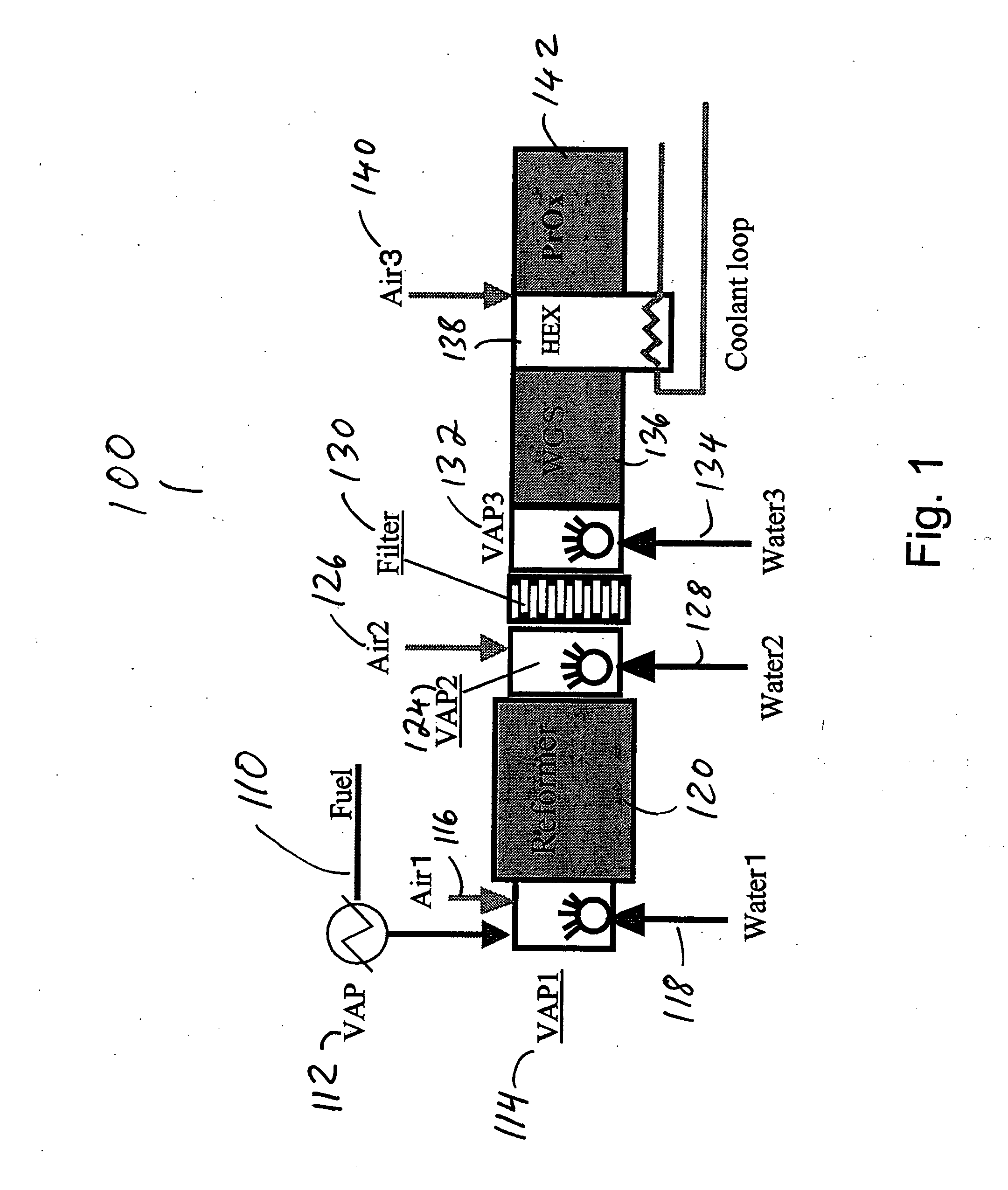 Fuel processing system for reforming hydrocarbon fuel