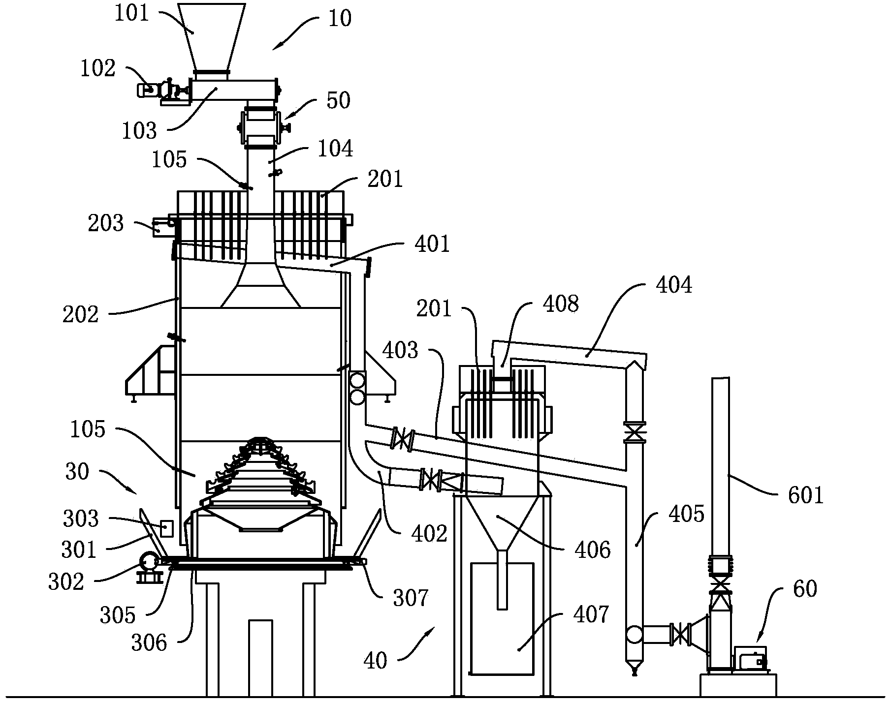 Tower type biomass gasifier