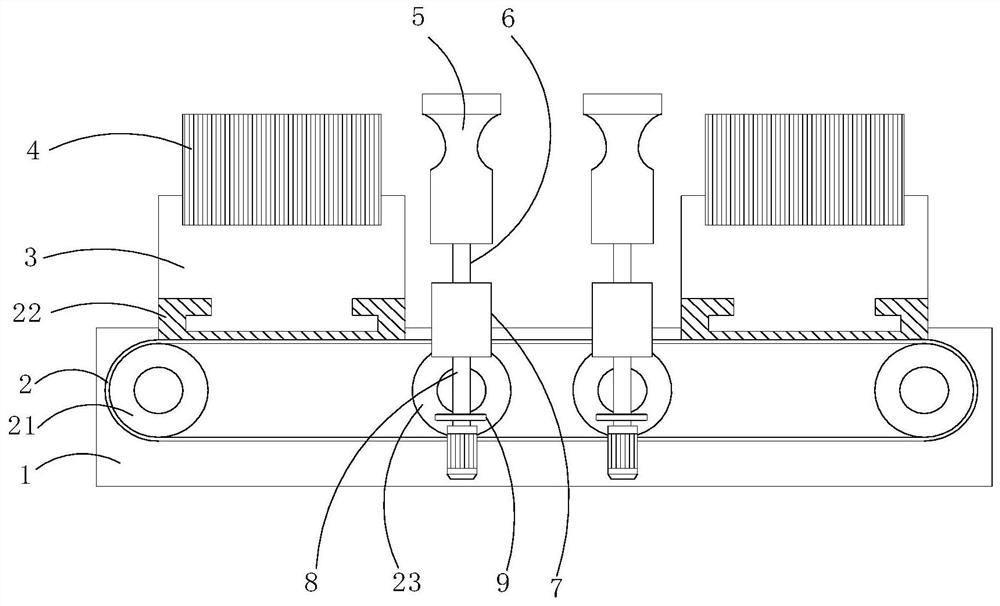 A milling and forming processing component of a bamboo spoon