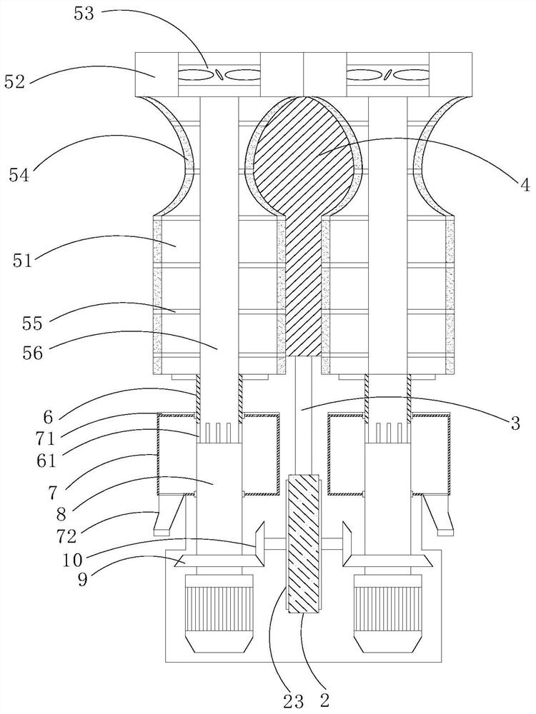 A milling and forming processing component of a bamboo spoon