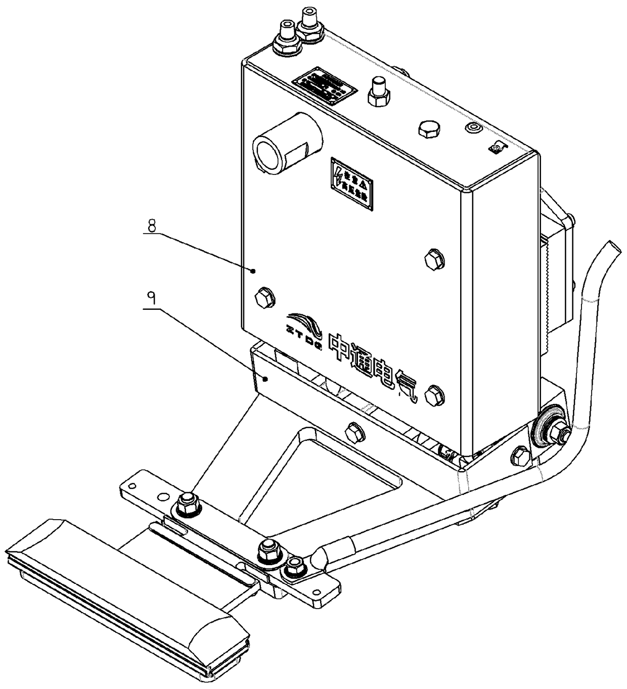 A kind of pneumatic current receiver at the lower part of the third rail