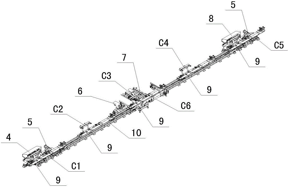 Tackle circulating transporting device and conveying method thereof