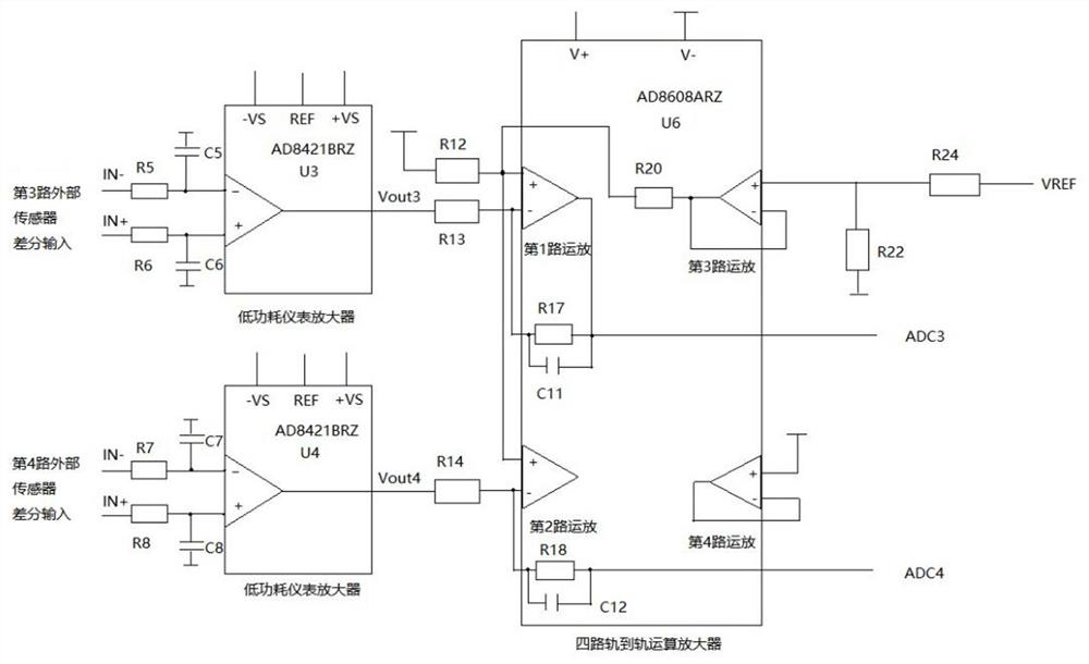 Differential signal AD conversion circuit of multichannel sensor