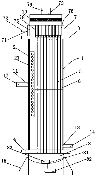 Vertical falling film heat exchanger