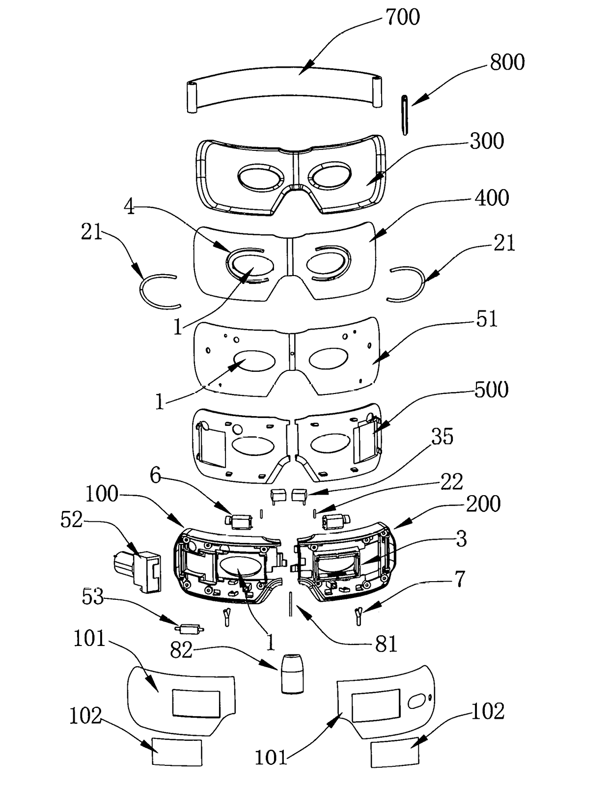 Intelligent temperature- and humidity-control visible multi-function eye-care massage glasses