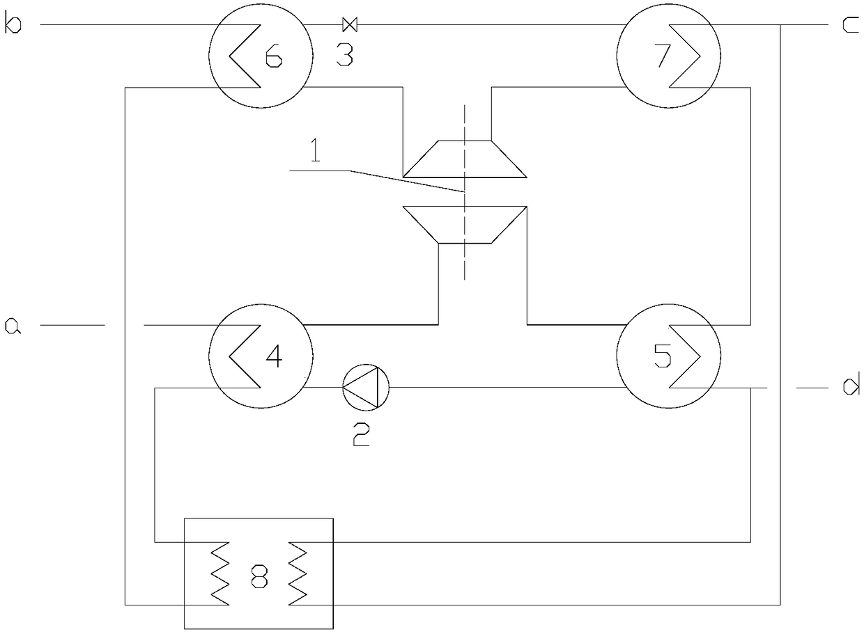 Self-driven compression type large temperature difference heat exchange unit